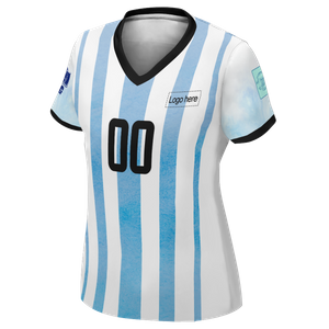 이름이 있는 여자 프로 아르헨티나 월드컵 맞춤형 축구 유니폼