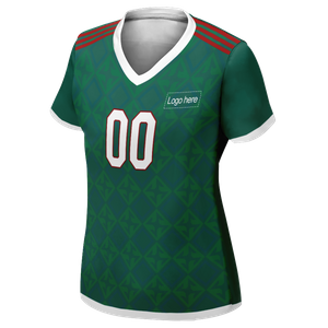 그림이 있는 여성용 뒤집을 수 있는 멕시코 월드컵 맞춤형 축구 유니폼